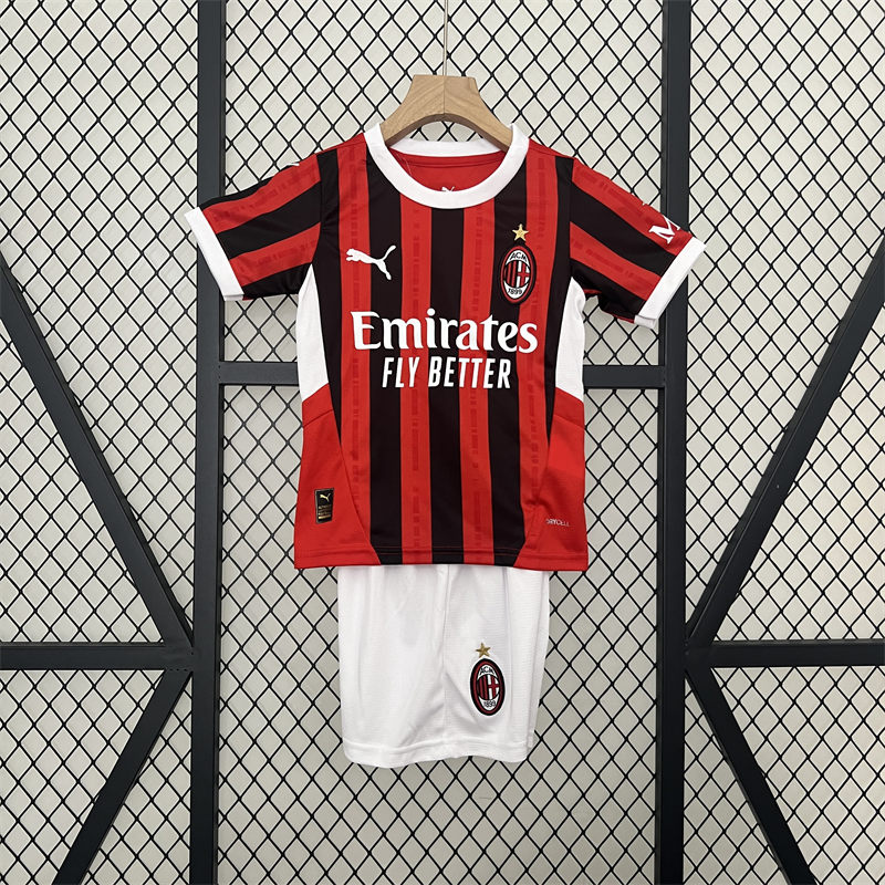 24/25 AC Milan Home jersey Kid Kits Size 16-28