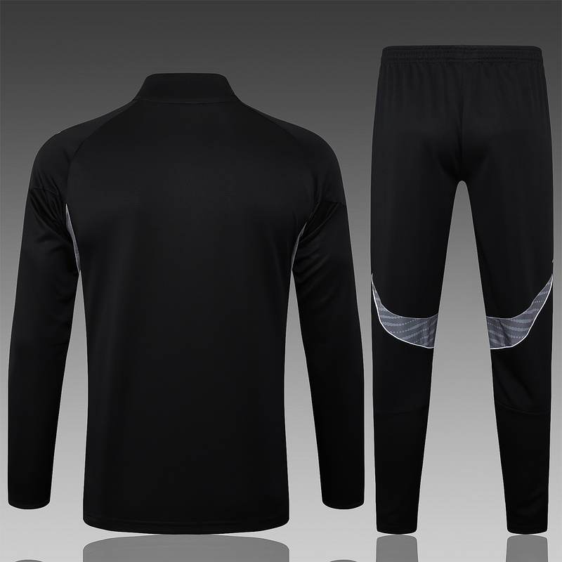 202526 Miami Black Long-sleeved half-pull training kit Football team kit