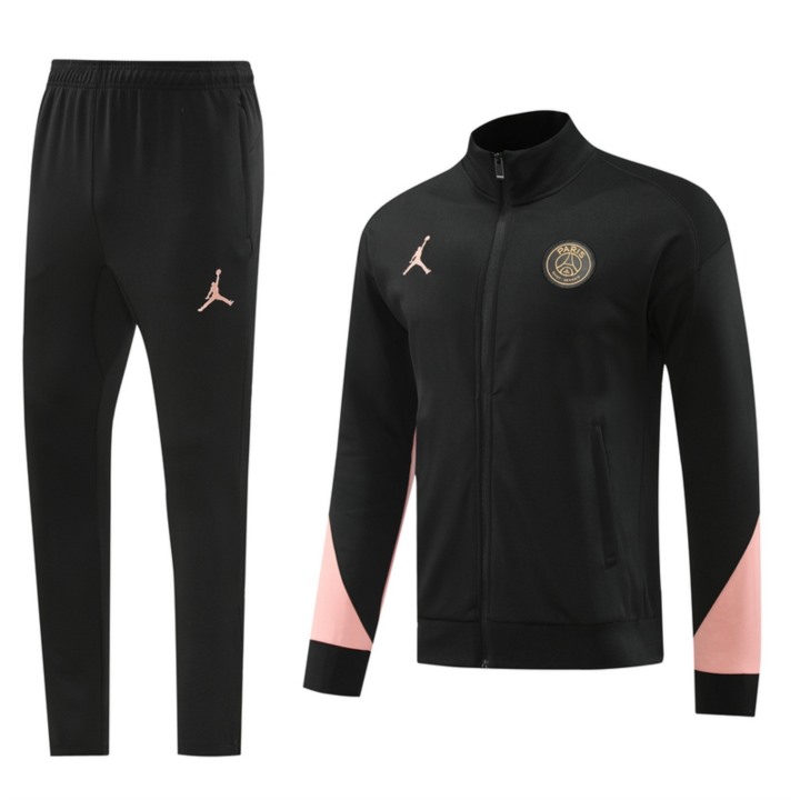 2024 PSG Black Jacket Training Suit Set Football Team Shirt Sports Fashion