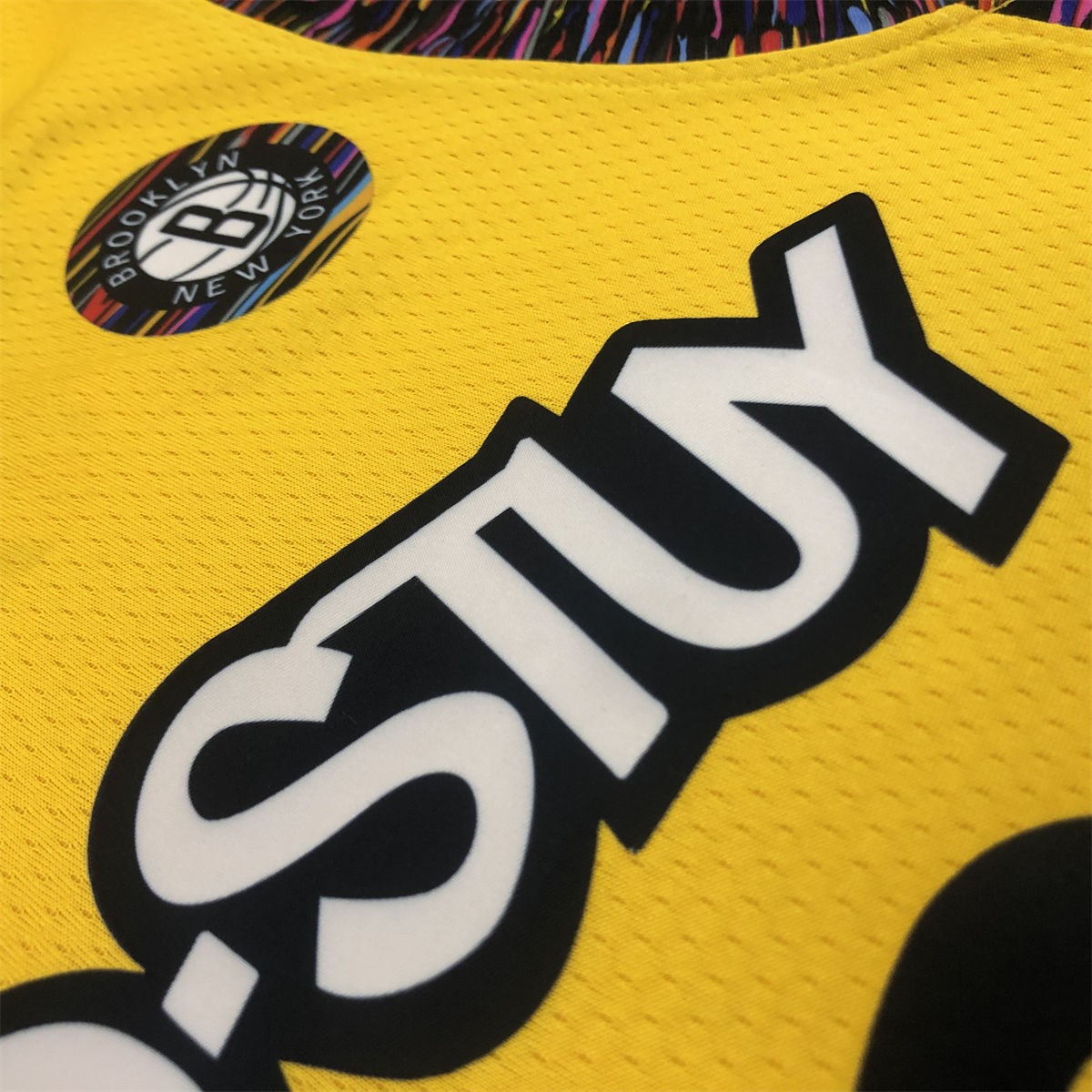 NBA Brooklyn Nets V-Neck Yellow Jersey HARRIS#12 S-XXL