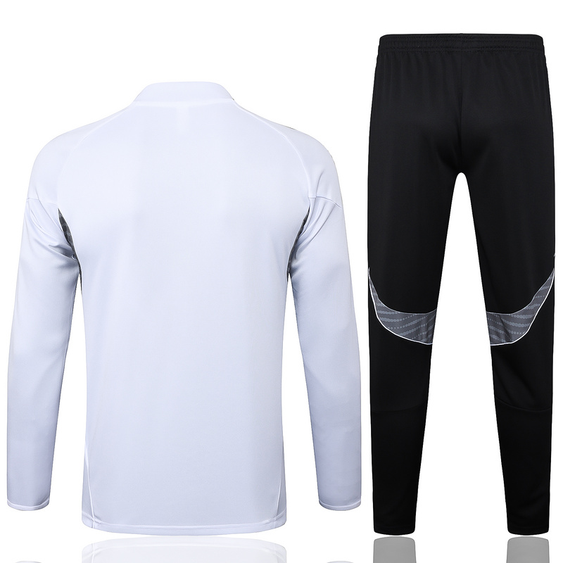 202526 Real Madrid White Long-sleeved half-pull training kit Football team kit