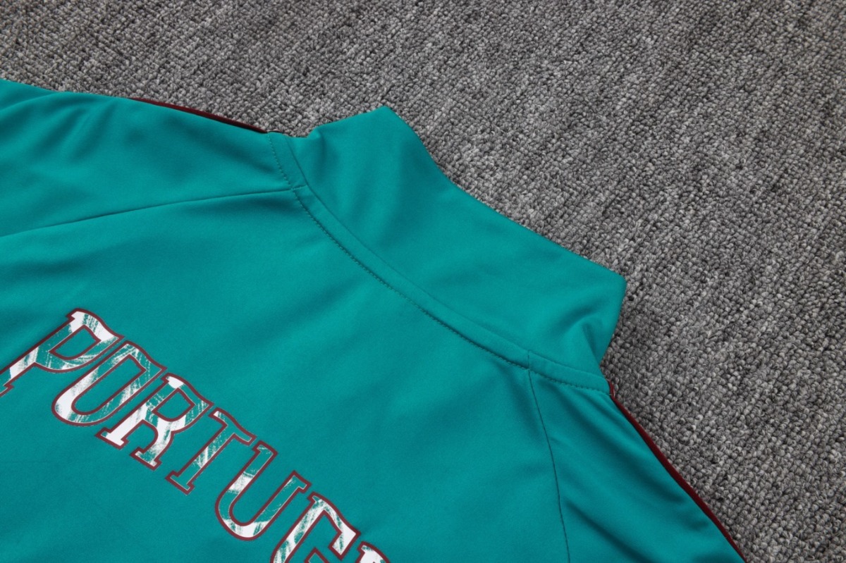 2026 Portugal Green Long-sleeved half-pull training kit