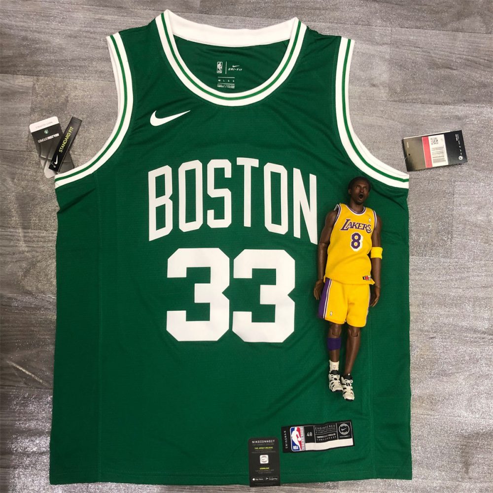 NBA Boston Celtics round neck Retro Green Jersey Bird#33 S-XXL