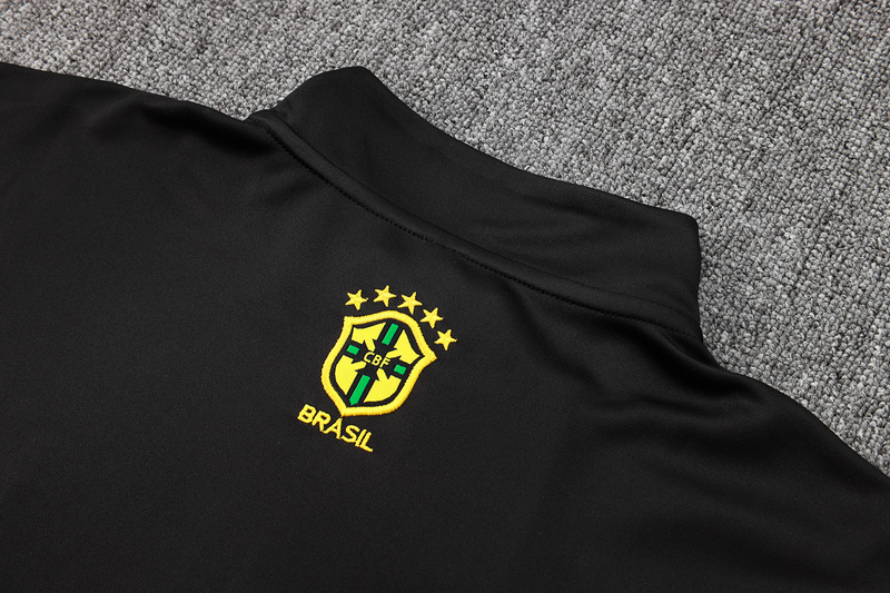 24/25 Brazil Yellow Long-sleeved half-pull training kit Football team kit