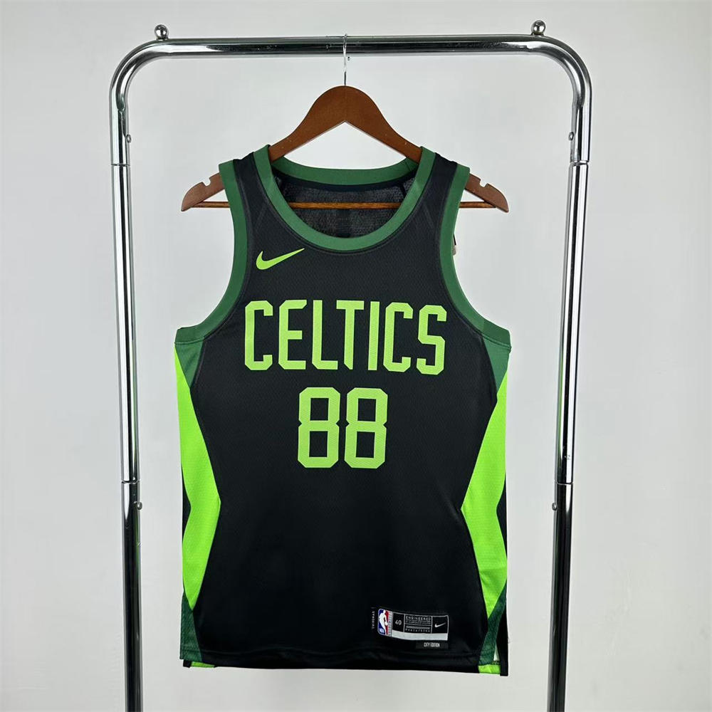 NBA Boston Celtics 24/25 City Edition Round Neck Black Jersey QUETA#88 S-XXL