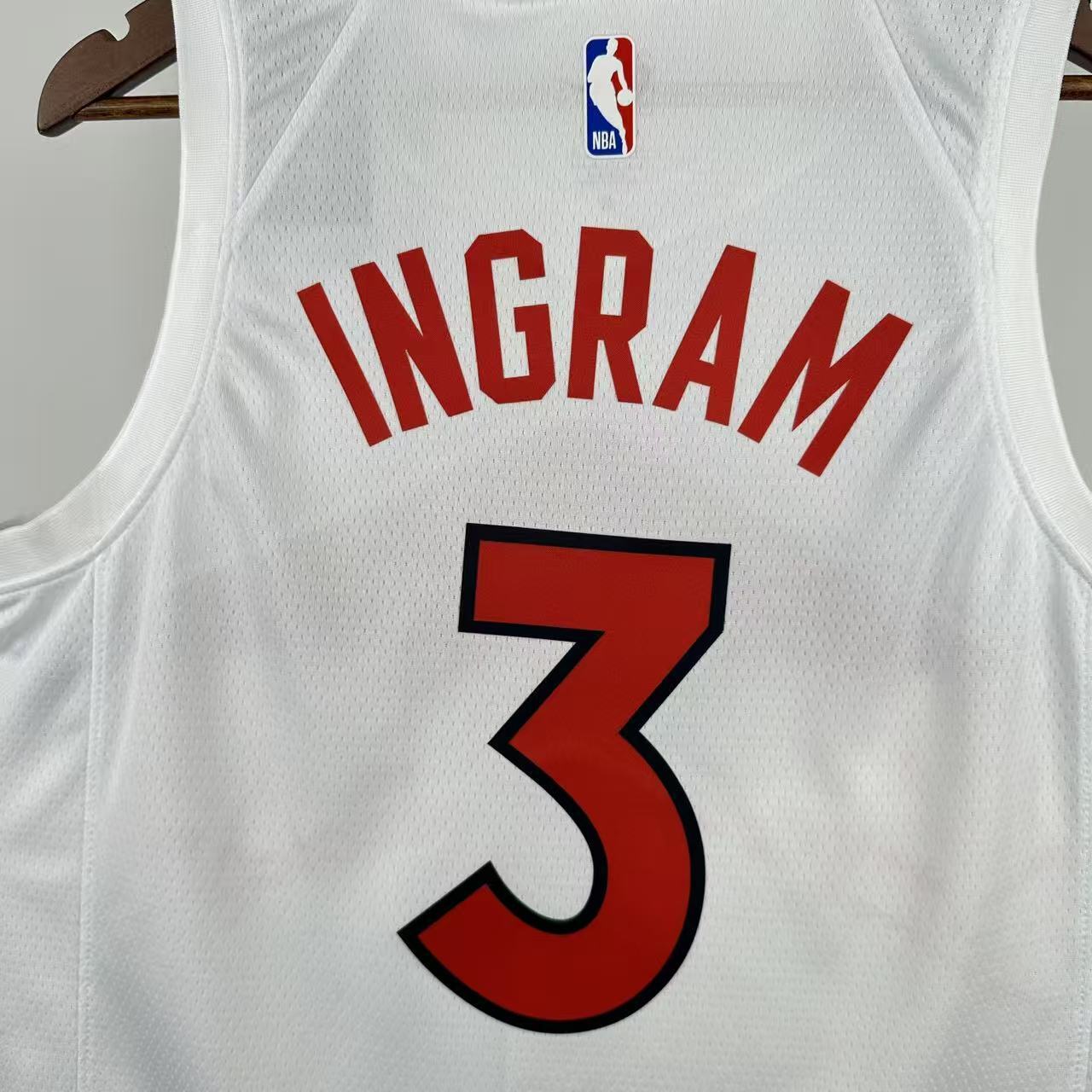 NBA Toronto Raptors V-Neck White Jersey INGRAM#3