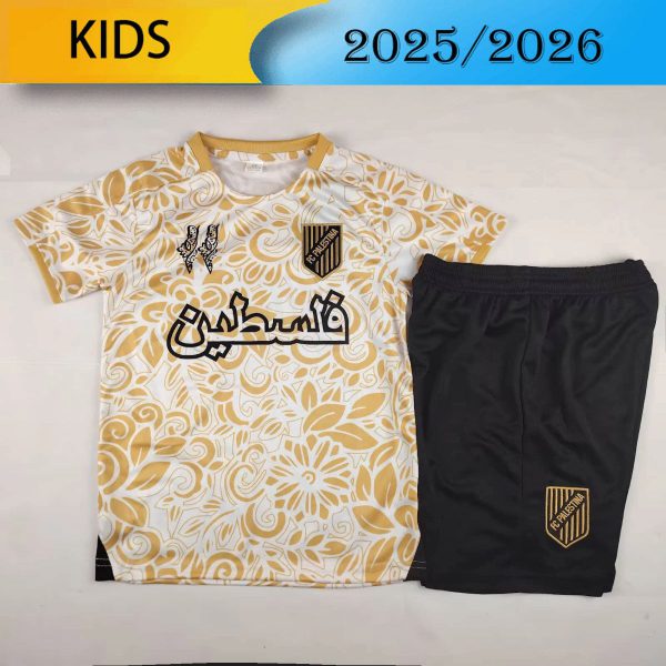 2025/26 CD Palestino Special Edition Yellow jersey kids Kits size: 16-28