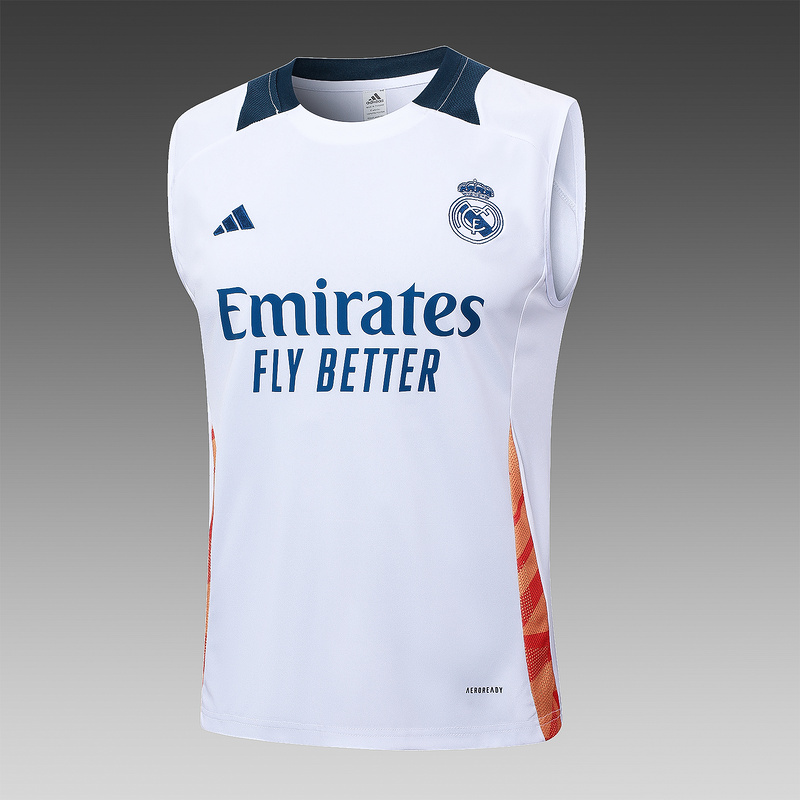 24/25 Real Madrid White Training Set Shirt and Shorts