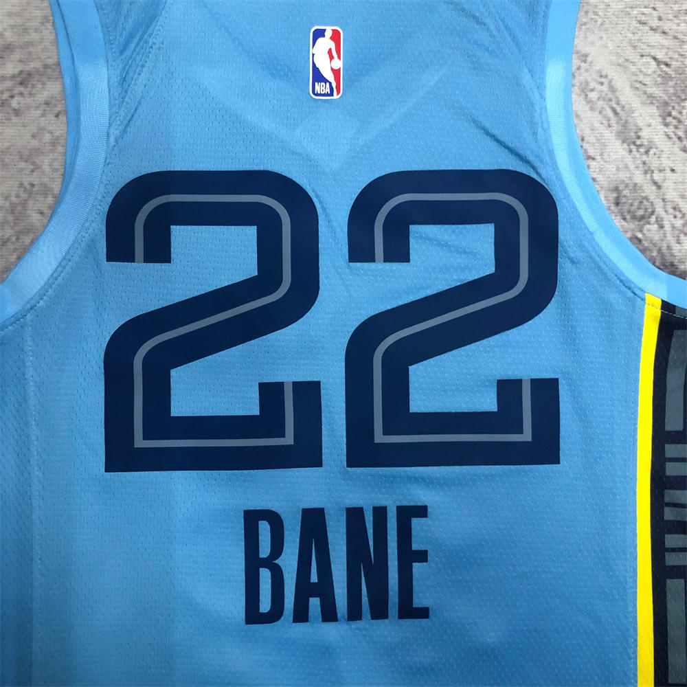 NBA Memphis Grizzies V-Neck Blue Jersey BANE#22 S-XXL