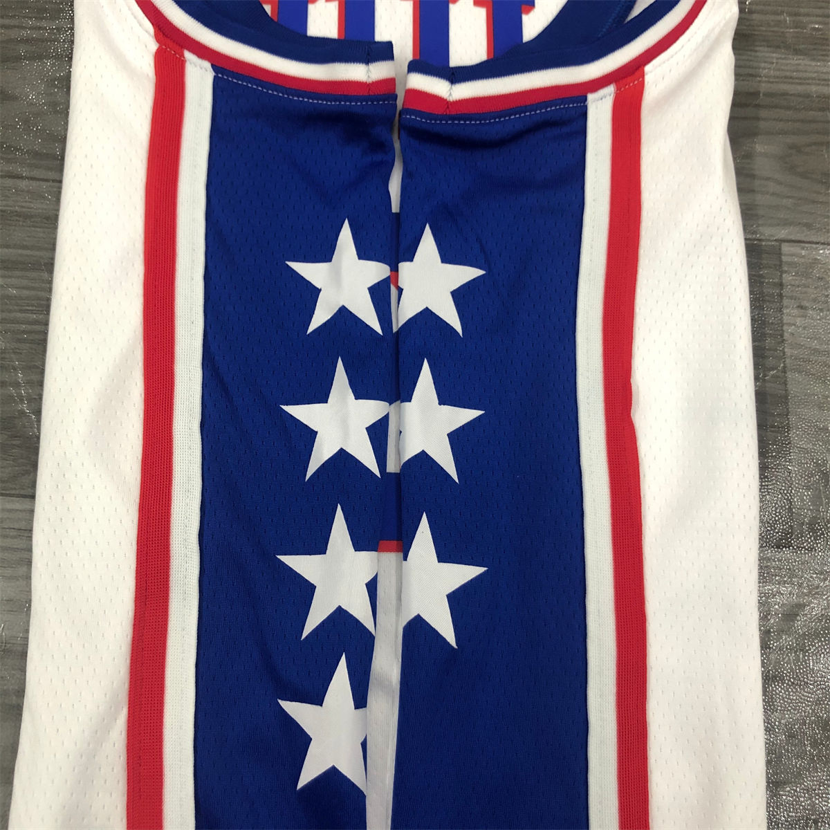 NBA Philadelphia 76ers V-Neck White Jersey EMBIID#21 S-XXL