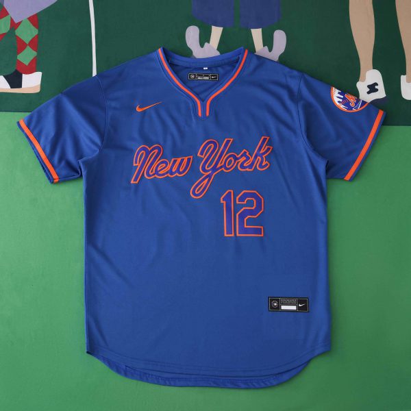 MLB 2025 New York Mets Navy Blue Jersey LINDOR #12