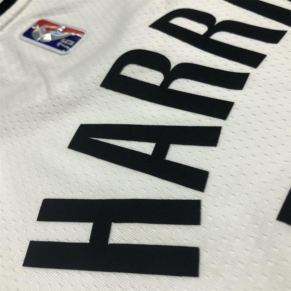 NBA Brooklyn Nets V-Neck White 75th anniversary Jersey HARRIS#12 S-XXL