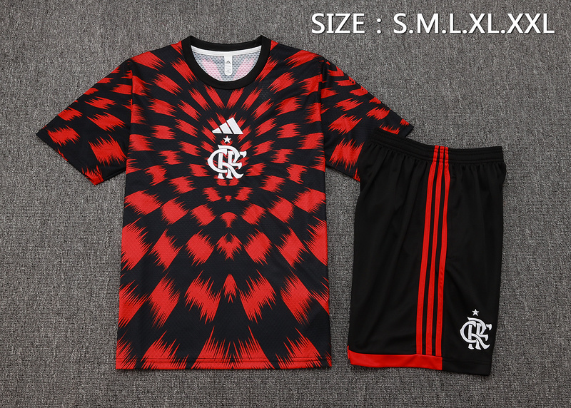 2025/26 Flamengo Red Black Training Set Shirt and Shorts