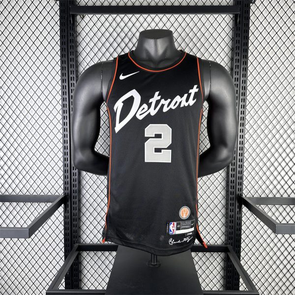 NBA Detroit Pistons 2023 CUNNINGHAM#2 Swingman City Edition Black Jersey S-XXL