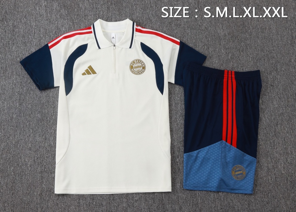 2026 Bayern Munich Beige Training Set Shirt and Shorts