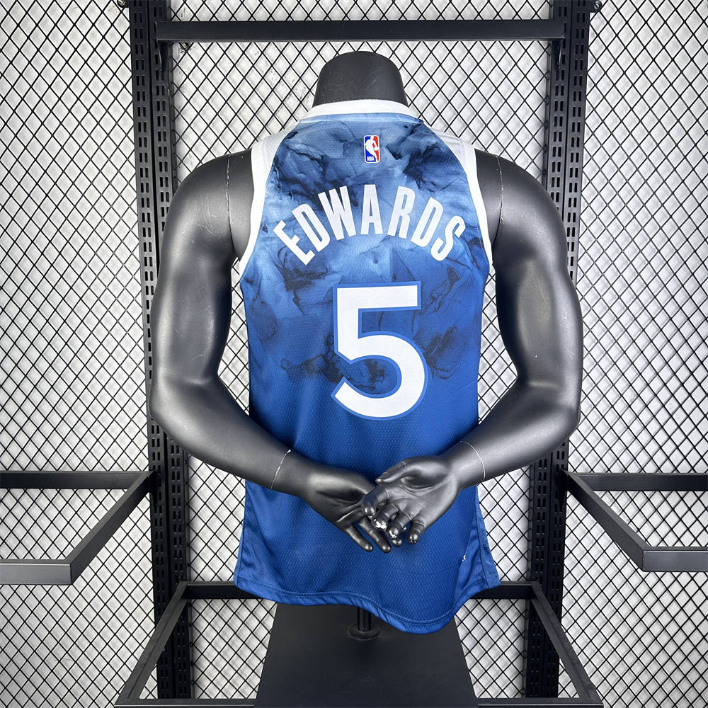 NBA Minnesota Timberwolves 2024 Round Neck City Edition Jersey EDWARDS#5 S-XXL