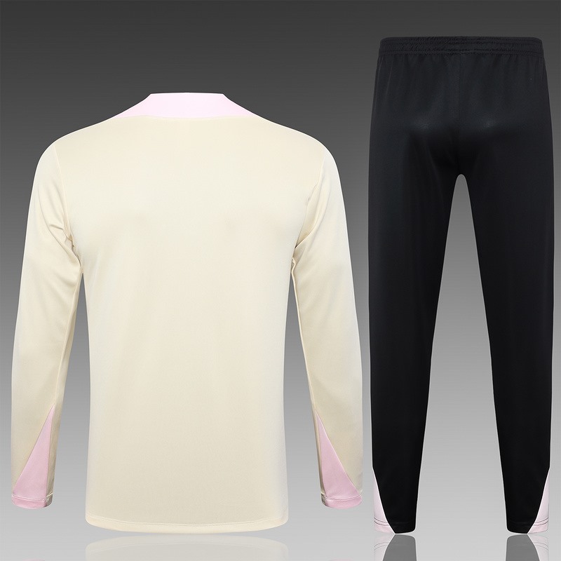 24/25 PSG apricot Long-sleeved half-pull training kit Football team kit