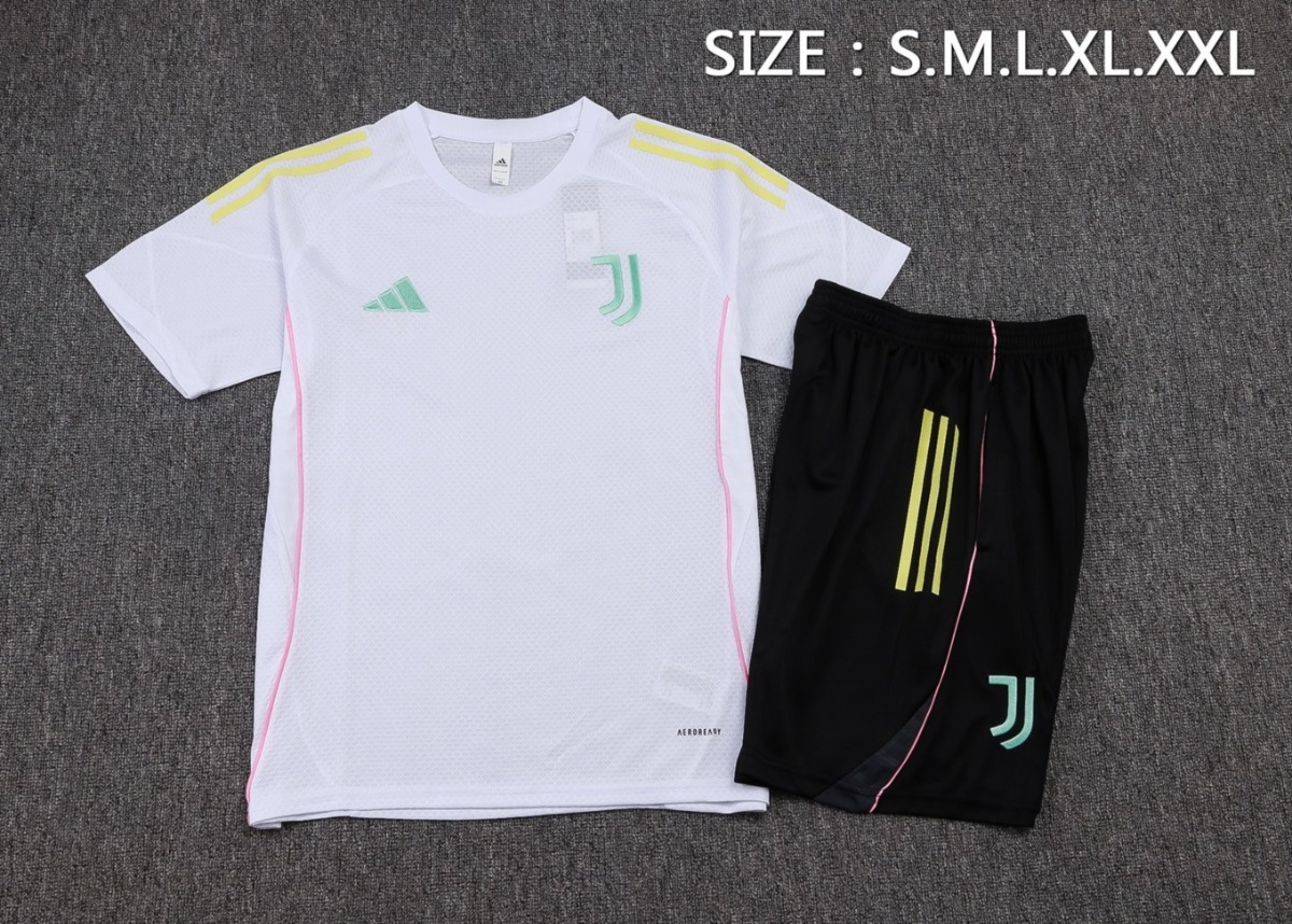 2026 Juventus White Training Set Shirt and Shorts