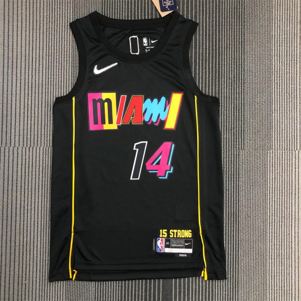 NBA Miami Hearts Round Neck Black 75th Anniversary Jersey HERRO#14 S-XXL