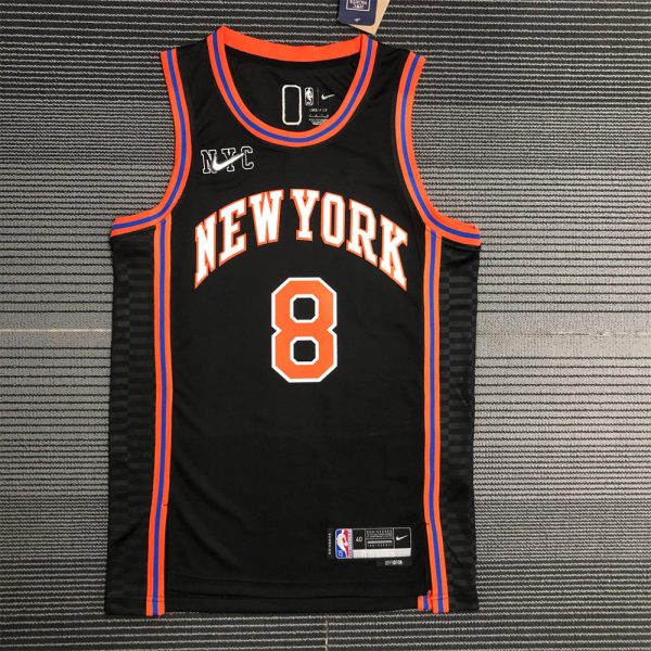 NBA New York Knicks Round Neck Black 75th Anniversary jersey WALKER#8 S-XXL