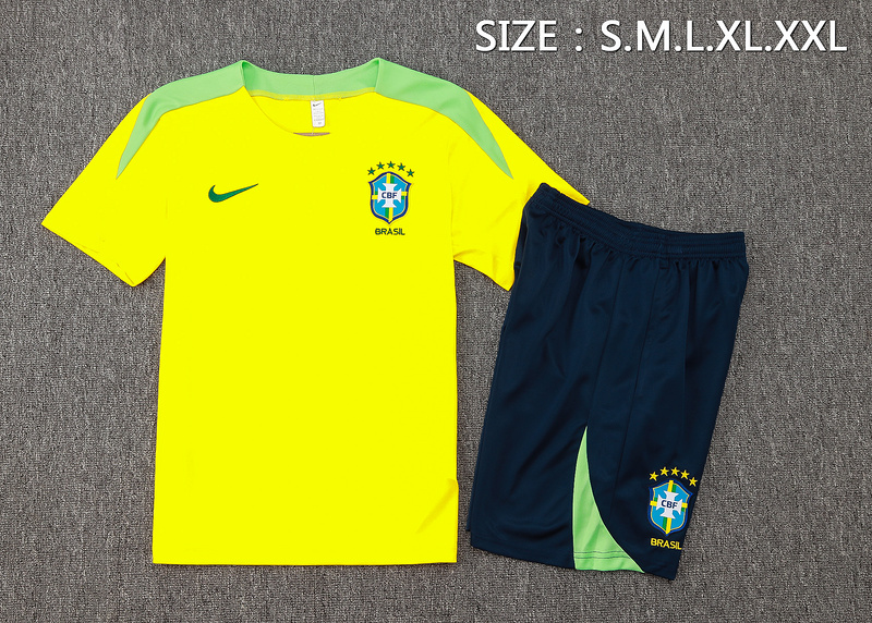 24/25 Brazil Yellow Training Set Shirt and Shorts