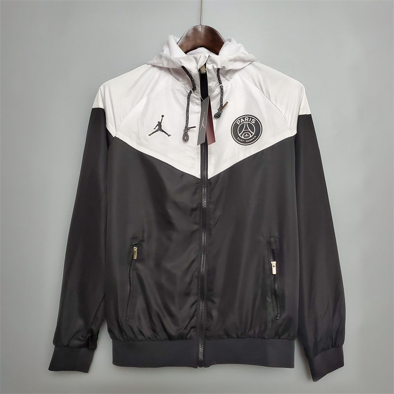Classic style Windbreaker PSG Black and White Sport Unifom jersey Sport Unifom