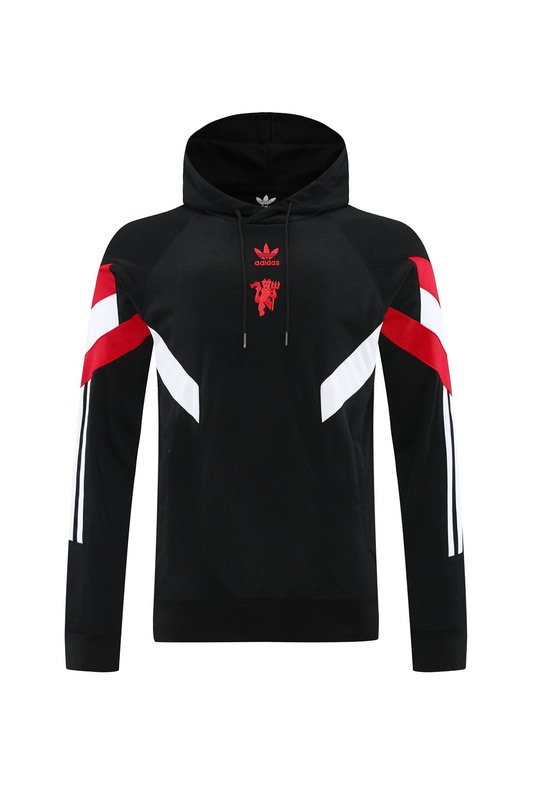 2024 Manchester United Black Hoodie Jacket Kit Set Football Team Shirt Sports Fashion