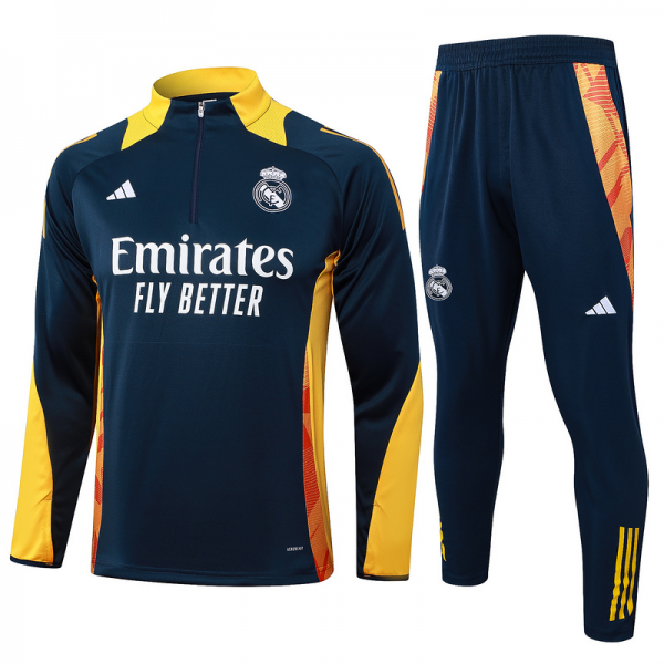 24/25 Real Madrid Royal blue Long-sleeved half-pull training kit Football team kit