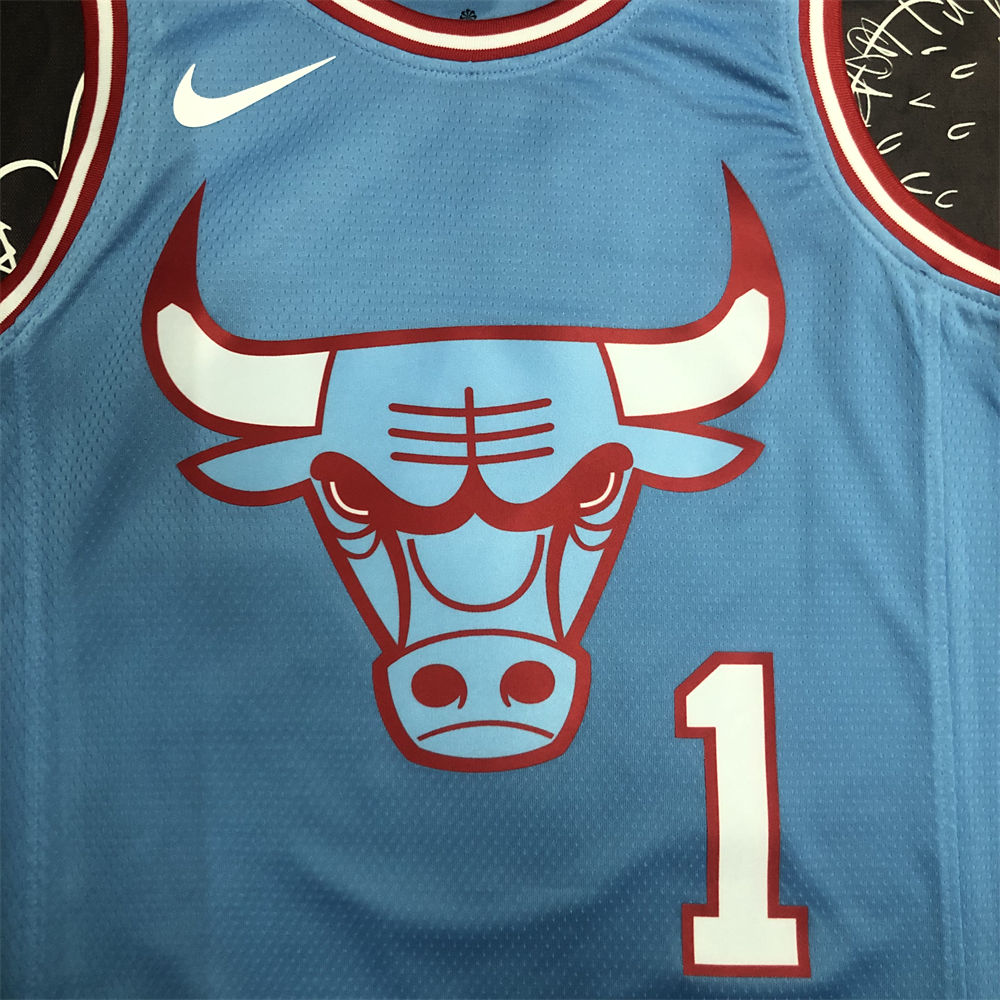 NBA Chicago Bulls Round Neck Blue Jersey ROSE#1 S-XXL