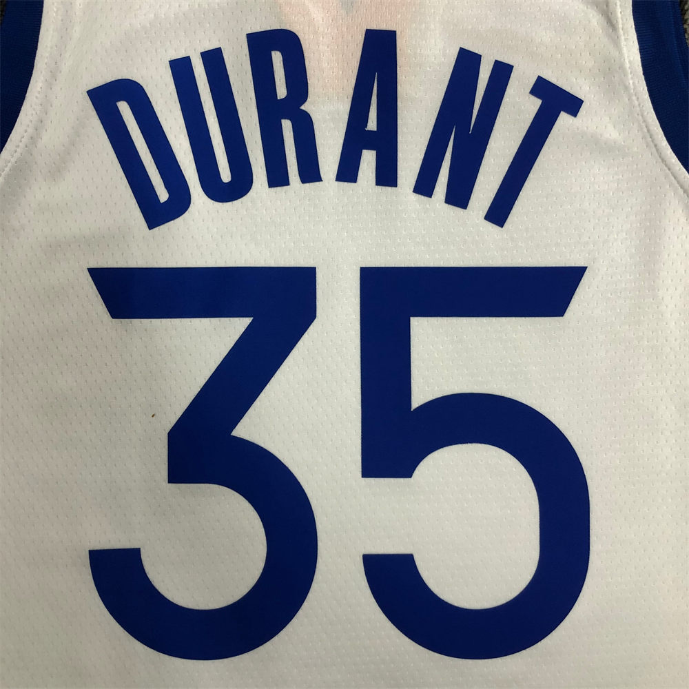 NBA Golden State Warriors V-Neck White Jersey DURANT#35 S-XXL