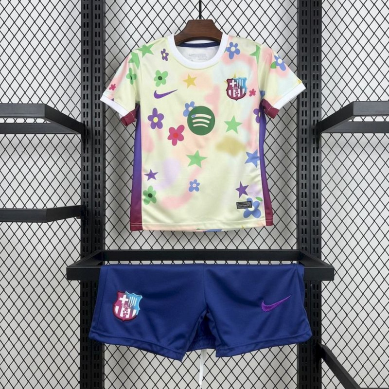 2025/26 Barcelona Flower Special Edition jersey kids Kits size: 16-28