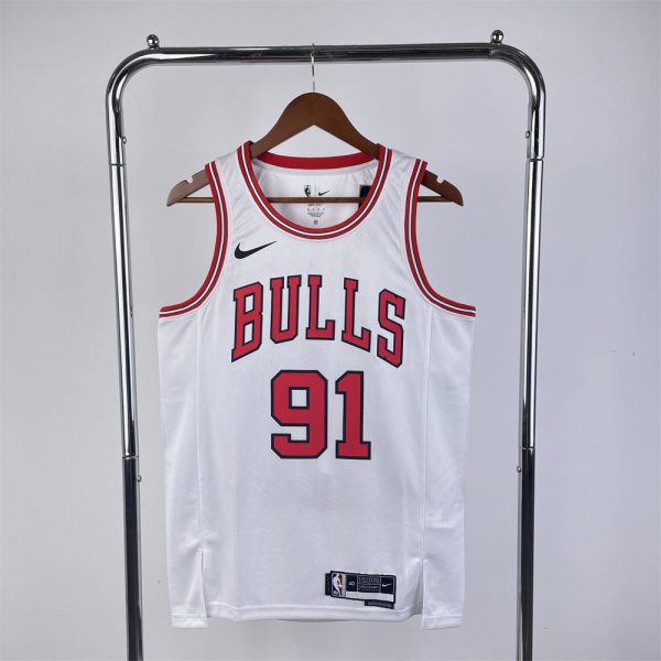 NBA Chicago Bulls RODMAN#91 2022/23 White Icon Edition Swingman Jersey S-XXL