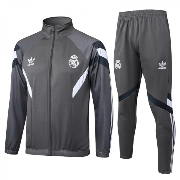 2024/25 Real Madrid Dark grey Jacket Training Suit Set Football Team Shirt Sports Fashion