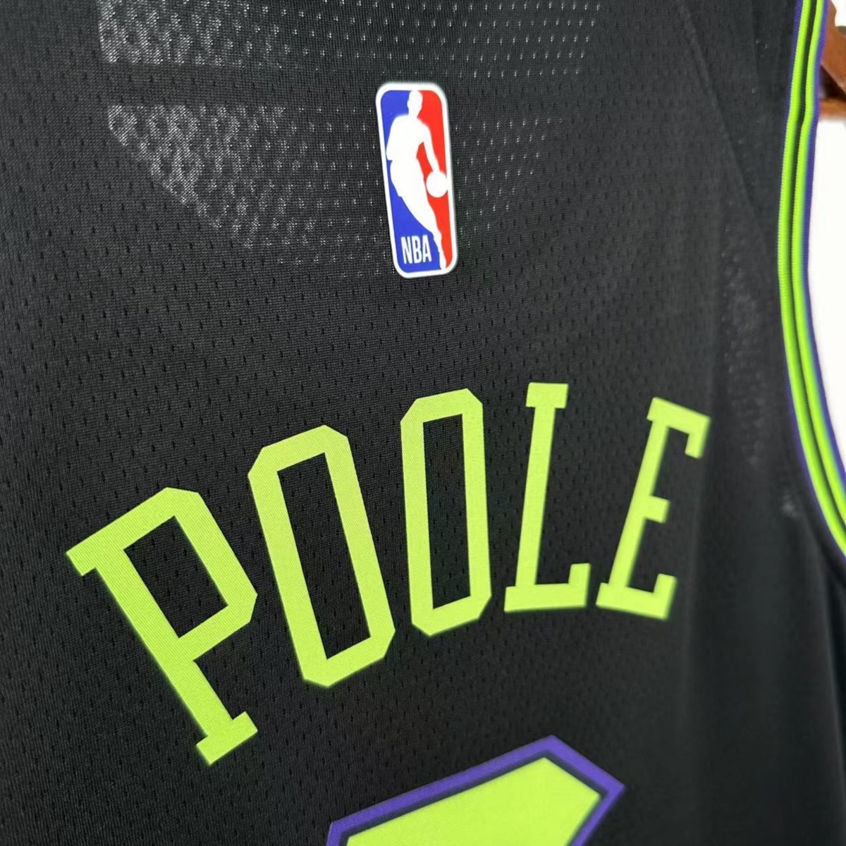 NBA New Orleans Pelicans 2024 City Edition Round Neck Black jersey POOLE#3 S-XXL