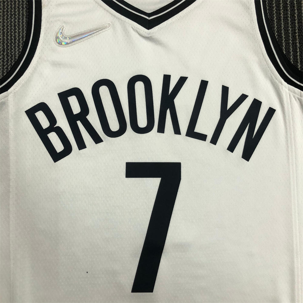 NBA Brooklyn Nets V-Neck White 75th anniversary Jersey DURANT#7 S-XXL