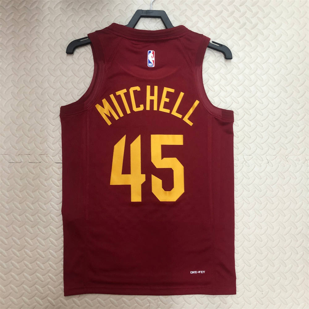 NBA Cleverland Cavaliers Round Neck Red jersey MITCHELL#45 S-XXL