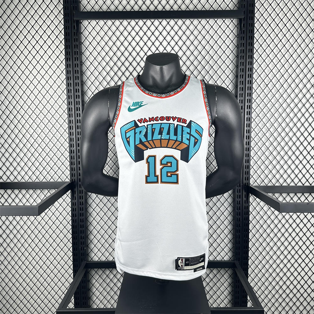 NBA Memphis Grizzies 24/25 Retro White jersey MORANT#12 S-XXL