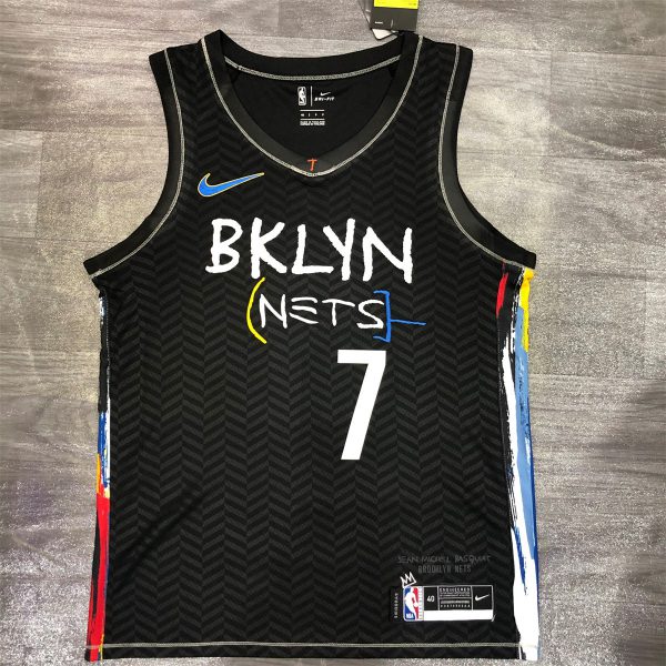 NBA Brooklyn Nets V neck Black Jersey Durant#7 S-XXL