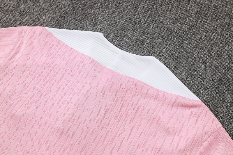 24/25 Paris Pink Long-sleeved half-pull training kit Football team kit
