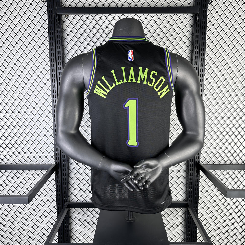 NBA New Orleans Pelicans 2024 City Edition Round Neck Black jersey WILLIAMSON#1 S-XXL