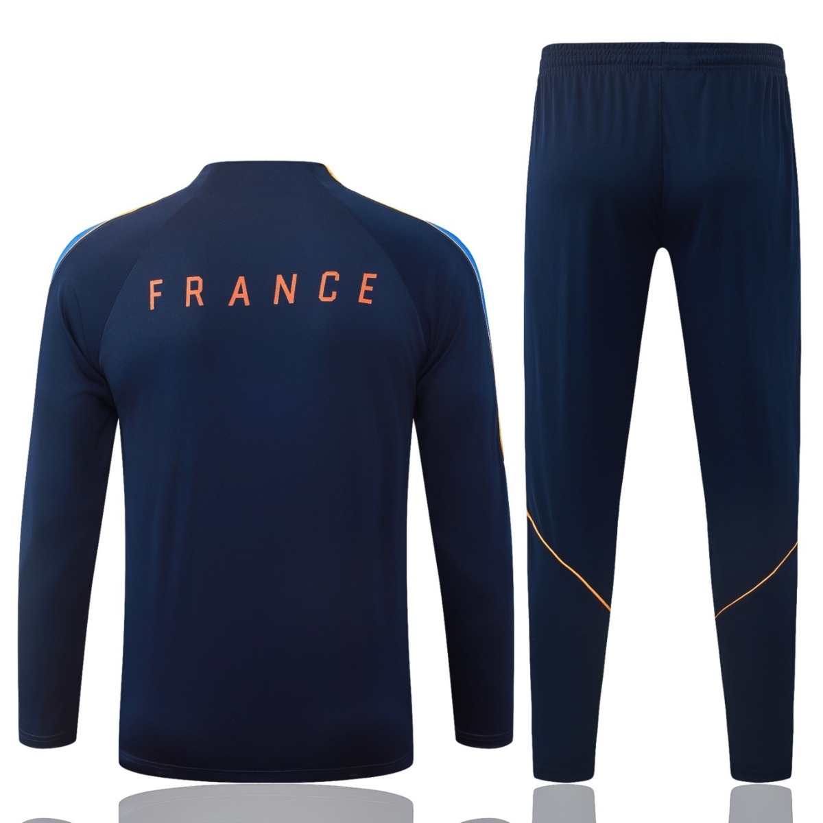 2026 France Cyan Long-sleeved half-pull training kit