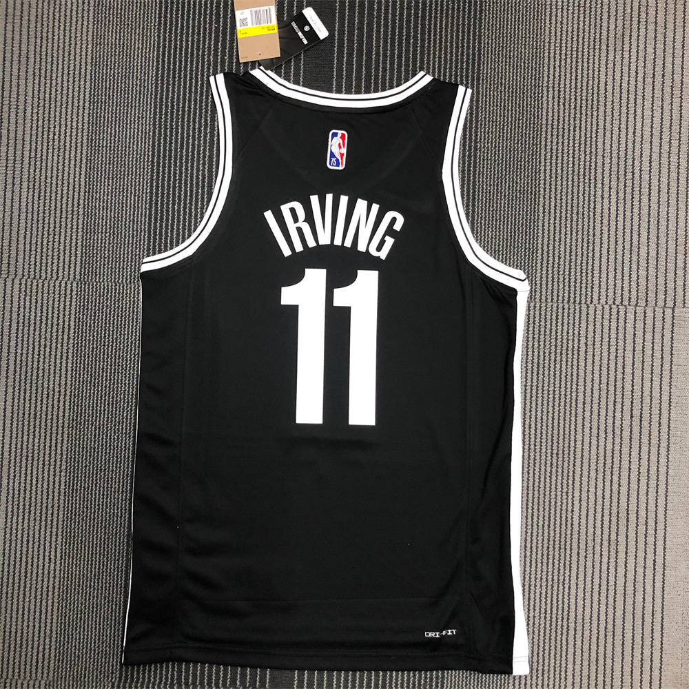 NBA Brooklyn Nets V-Neck Black 75th anniversary Jersey IRVING#11 S-XXL