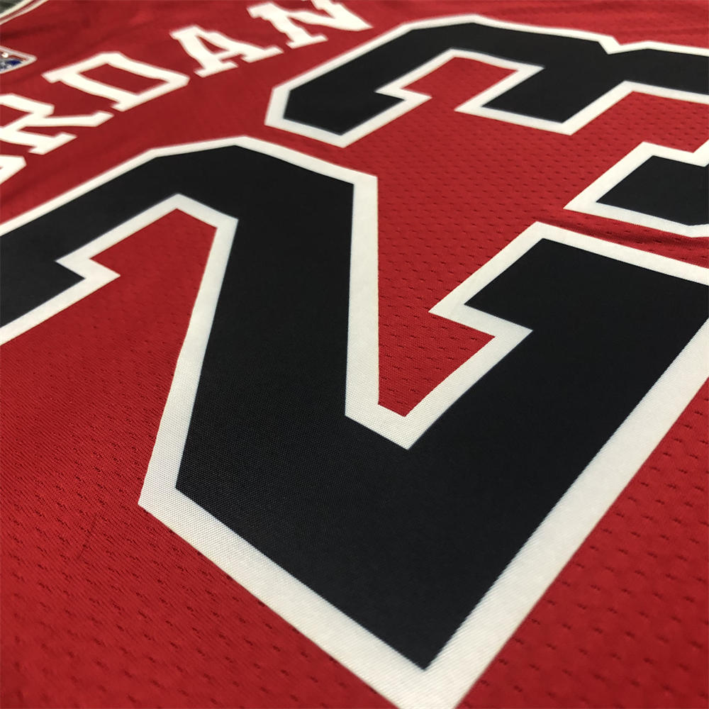 NBA Chicago Bulls Round Neck Red 75th anniversaryJersey JORDAN#23 S-XXL