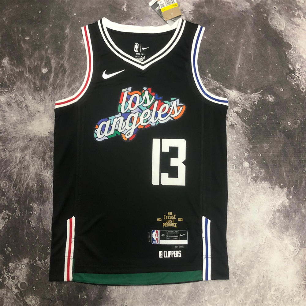 NBA Los Angeles Clippers V-Neck Black Jersey S-XXL