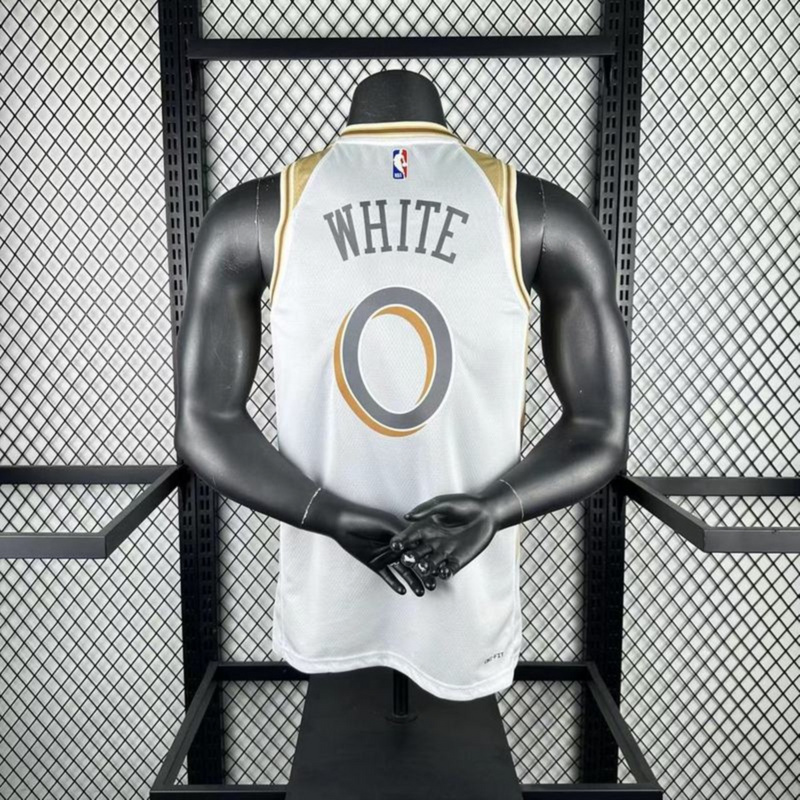 NBA Chicago Bulls 2025 Swingman City Edition Jersey WHITE#0 S-XXL
