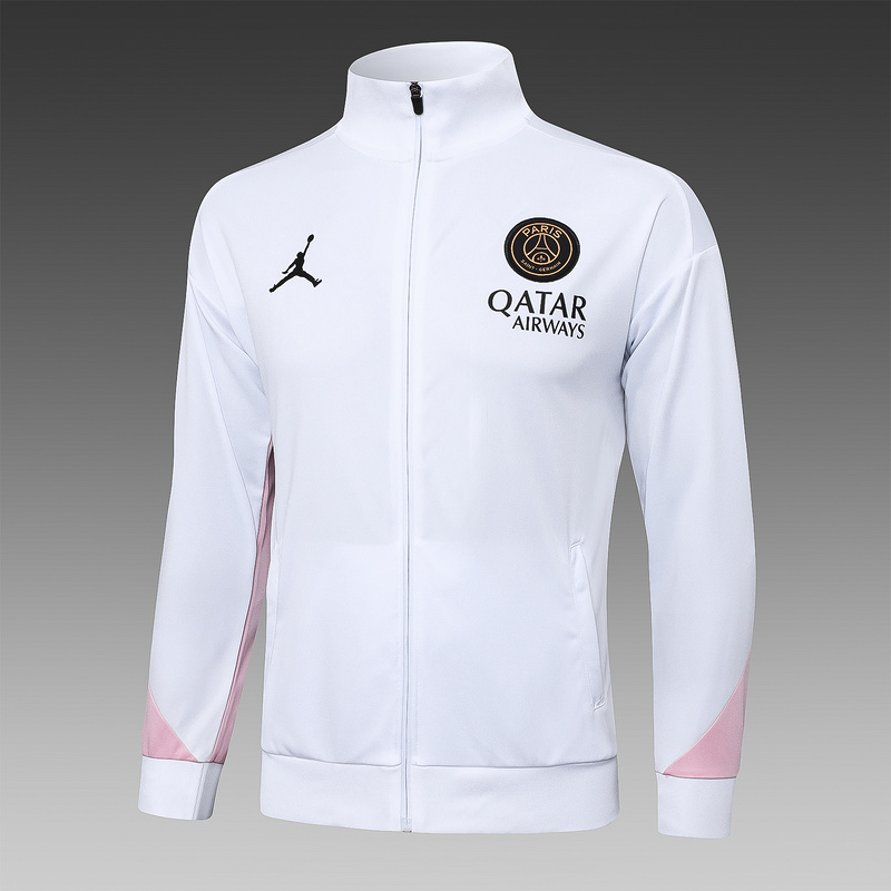 2024/25 Paris White Jacket Training Suit Set Football Team Shirt Sports Fashion
