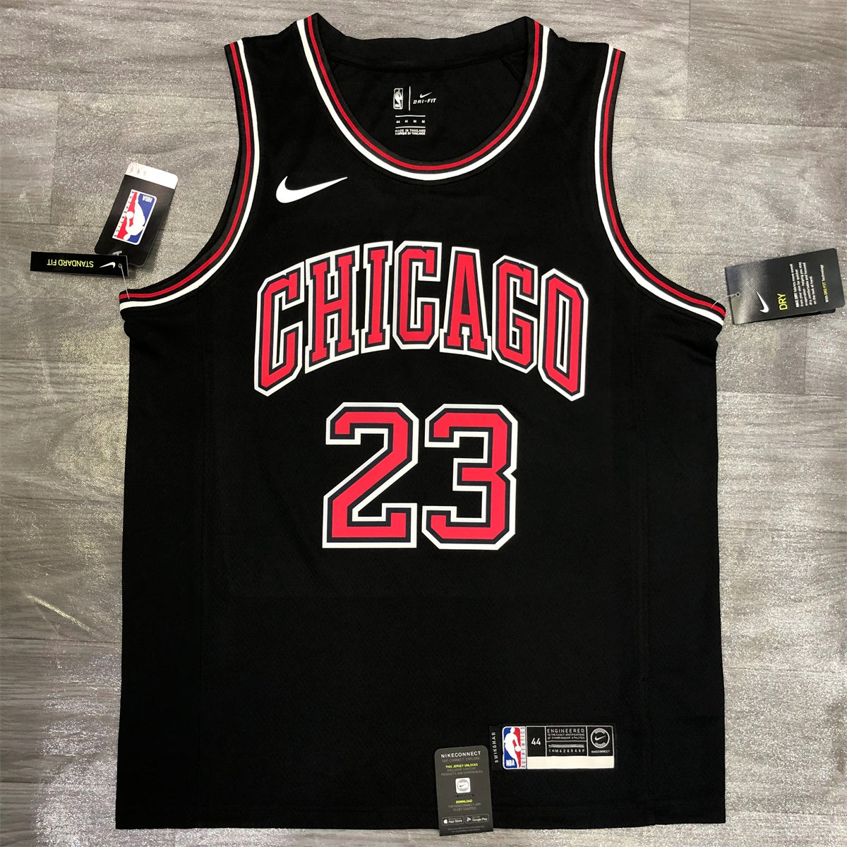 NBA Chicago Bulls Round neck Black Jersey JORDAN#23 S-XXL