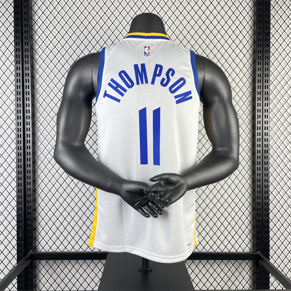 NBA Golden State Warriors 2023 V-Neck White Jersey THOMPSON#11 S-XXL