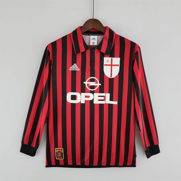Retro AC Milan 99/00 Long Sleeve home jersey Fan Version