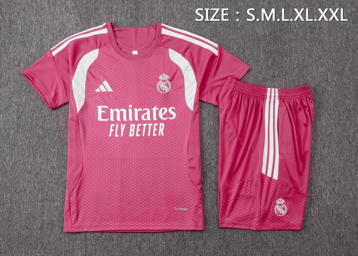 2026 Real Madrid Pink Training Set Shirt and Shorts